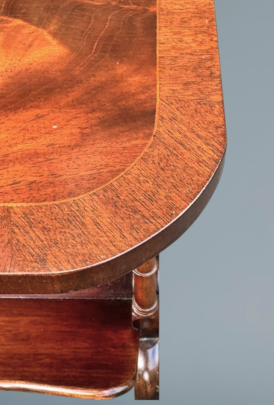 Reprodux Bevan Funnel Figured Mahogany Magazine Table