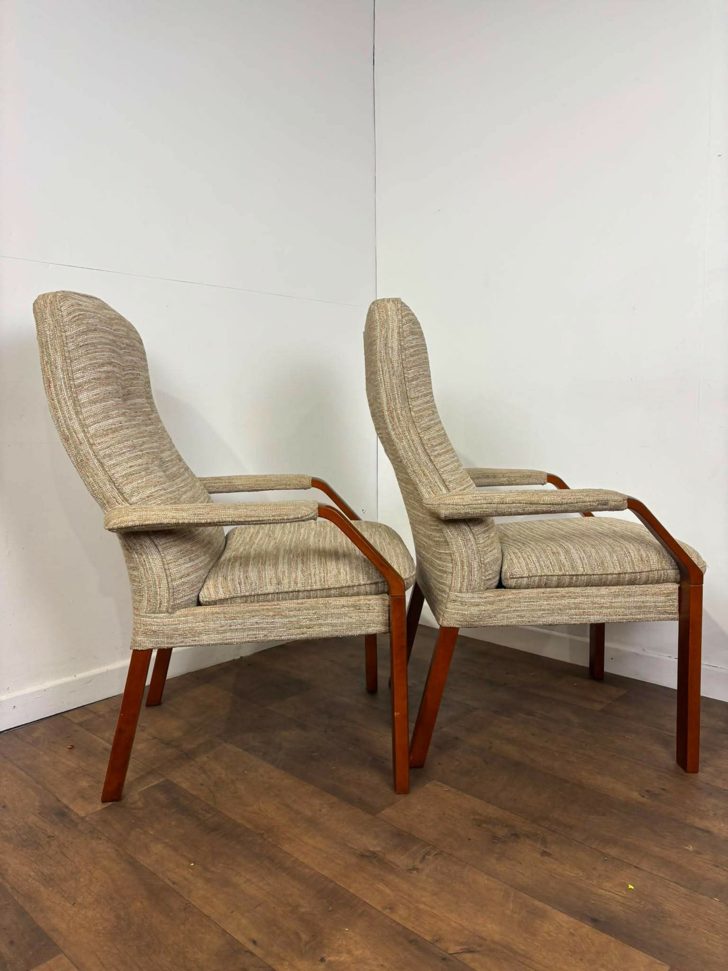 Pair of Vintage Parker Knoll Beech Framed Fireside Armchairs Model PK1158-1169