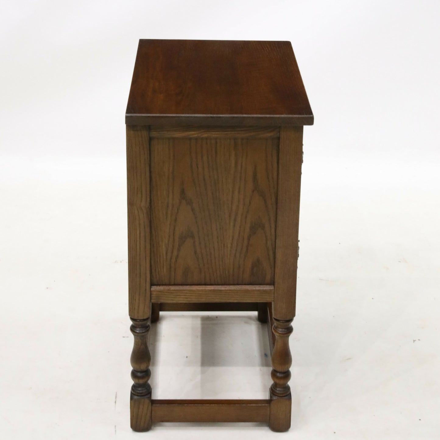 Old Charm Pedestal Cabinet Cupboard Linenfold Doors Tudor Brown FREE DELIVERY. SBR9087/0805D