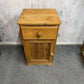 Pine Side Pot Cupboard Single Drawer Over Cupboard Knob Handles Scalloped Edge