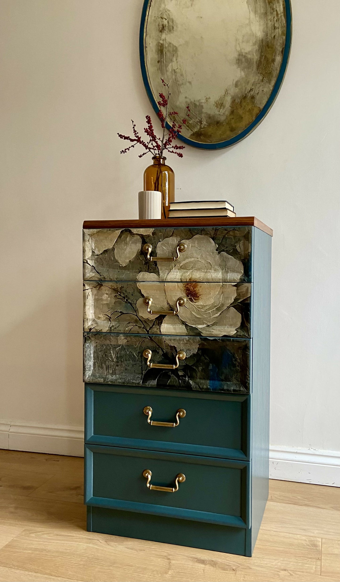 Chest of Drawers G- Plan Hand -Painted in Deep Teal
