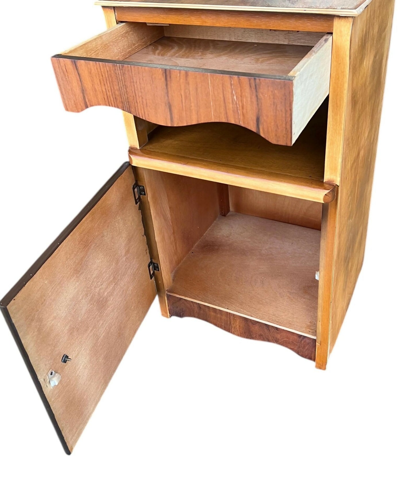 Vintage Walnut bedside cupboard side table