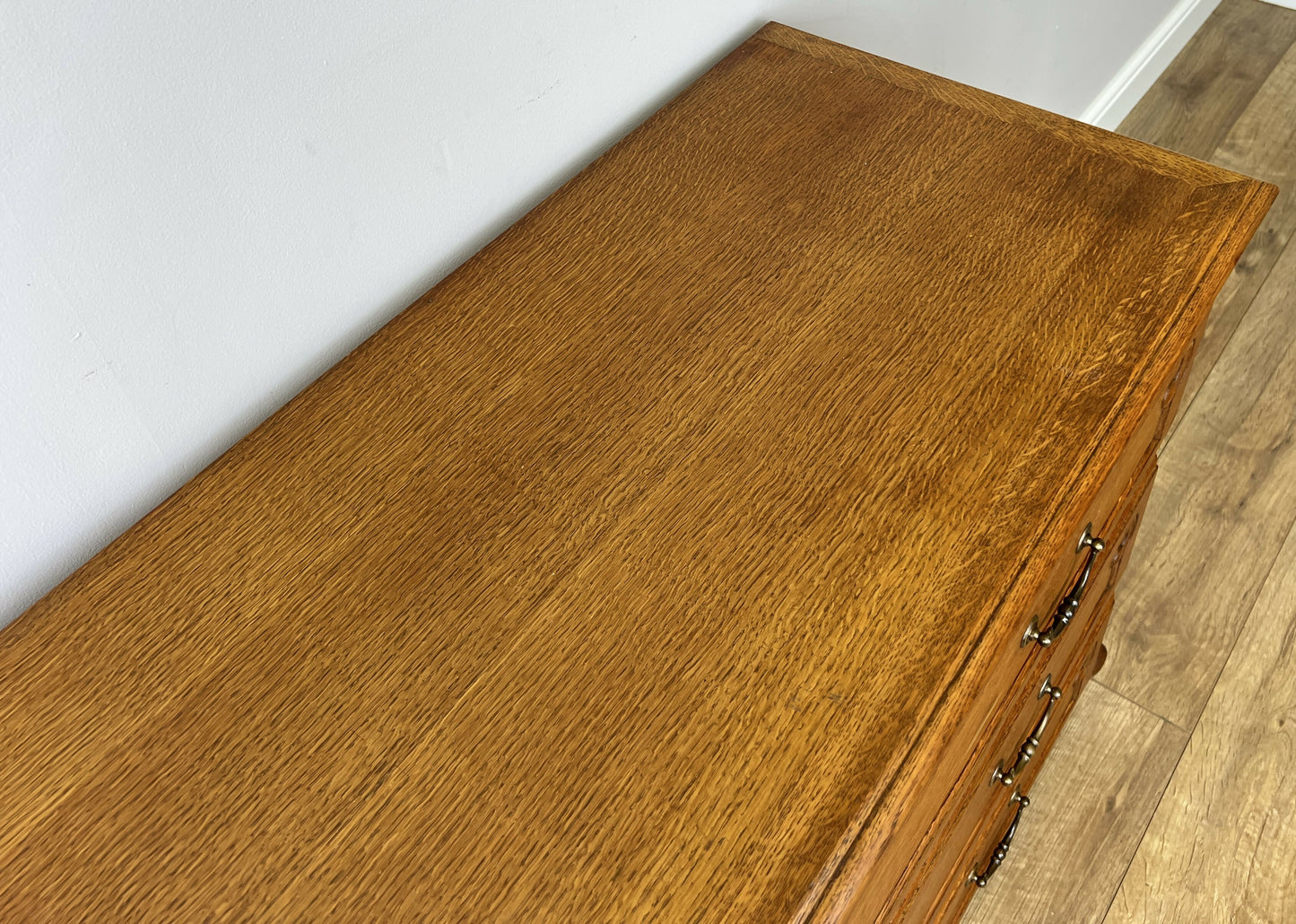 Chest of Drawers Vintage French Louis Oak 3 Drawers Carved Cabinet LOT 6265