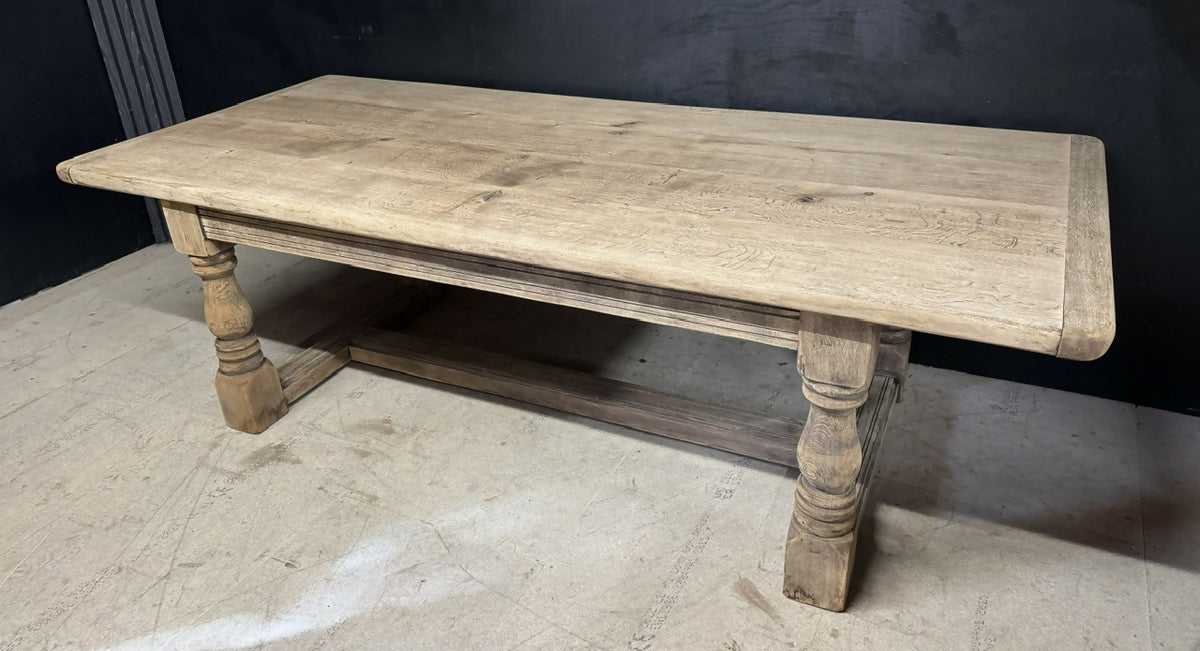 Rare Deep Large Oak Farmhouse Dining Table