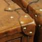 English handmade luxury leather vintage nightstands - matching pair