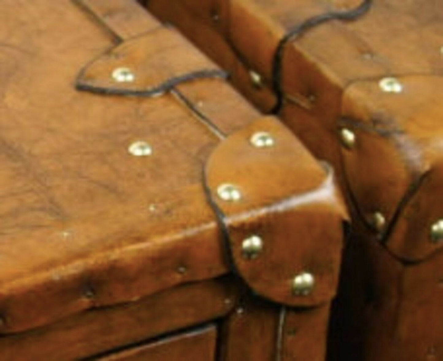 English handmade luxury leather vintage nightstands - matching pair