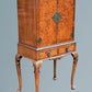 Queen Anne Figured Walnut Cocktail Cabinet / Drinks Cabinet