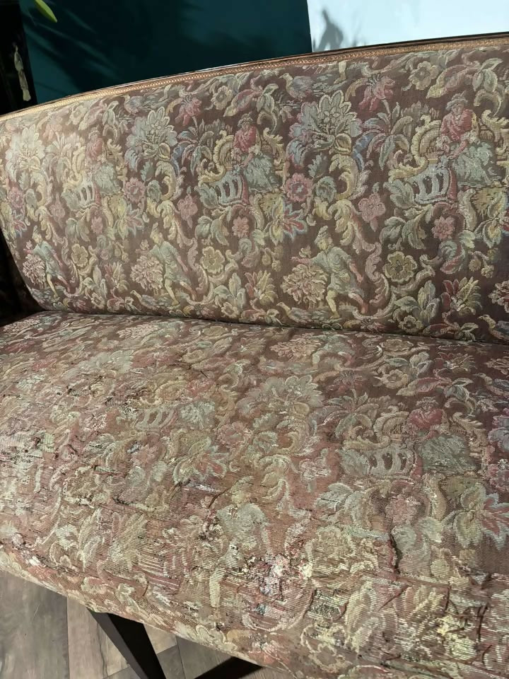 19th Century Mahogany Tapestry Upholstered Window Seat88