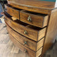 19th Century String Inlaid Bow Fronted Mahogany Chest Of Drawersx