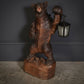 Carved Wood Black Forest Bear Lamp