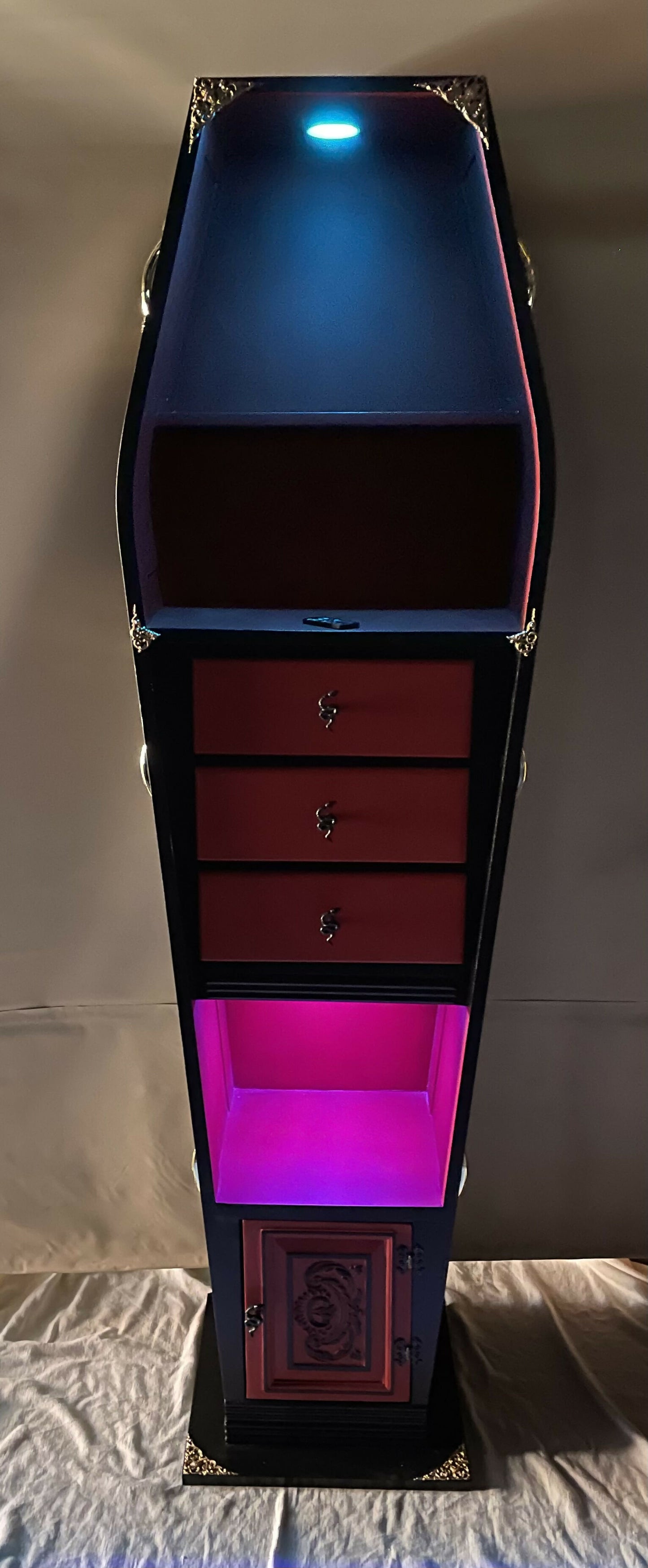 Genuine Oak Coffin Display Storage Unit