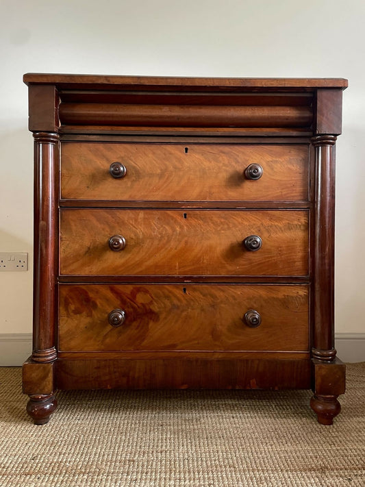 Vintage Tallboy Mahogany Scotch Chest Of Drawers