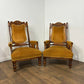 Pair of Edwardian Walnut “His & Hers” Armchairs