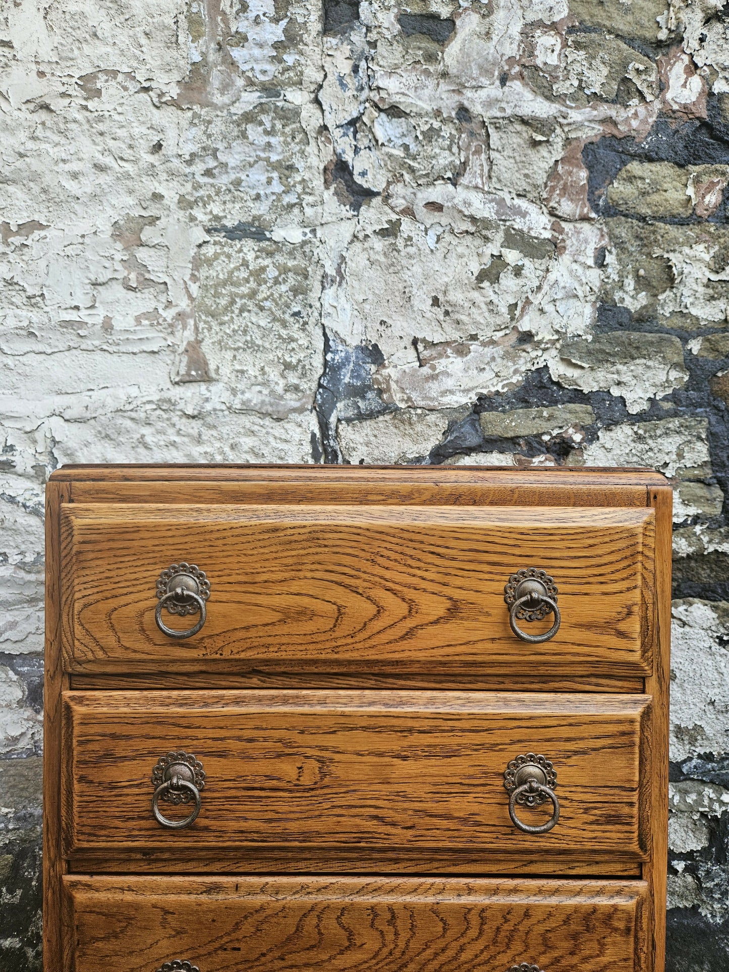 Vintage Chest Of Drawers Four Drawer Oak Cabinet Furniture Tallboy Super Proportions And Detailing