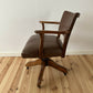Antique Oak Captain's Swivel Chair, Edwardian Vintage Office Desk Chair, Period Revolving Chair, Victorian Study Seat, Home Office Furniture