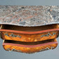 Louis XV Style French Walnut and Marquetry Inlaid Marble Top Commode