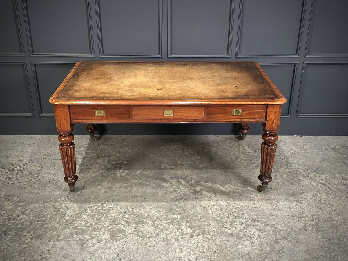 Large Victorian Mahogany Partners Writing Table