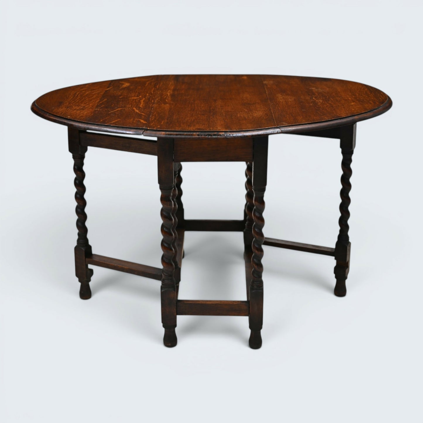 Vintage Oak Drop Leaf Dining Table Barley Twist Gate Leg Vintage FREE Delivery