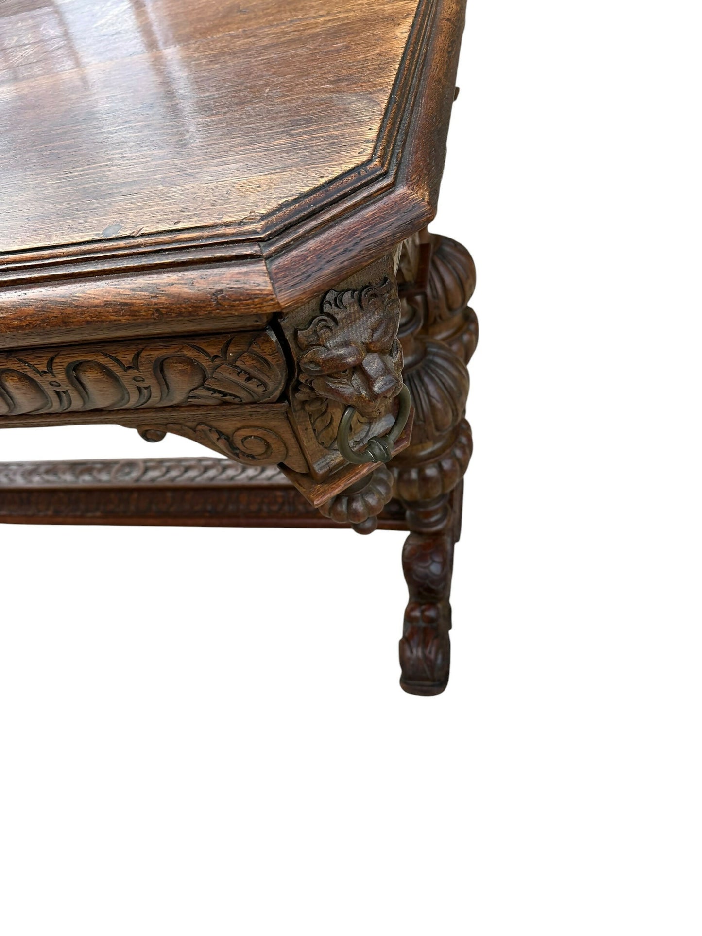 Antique Victorian solid Oak library table