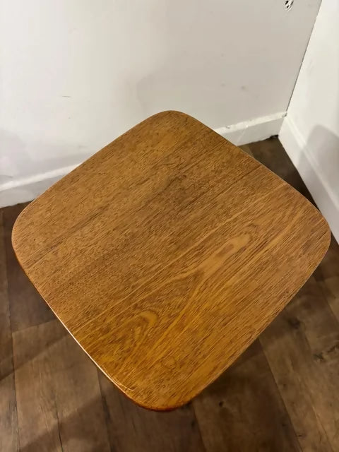 Mid-Century Set of Four Oak Stools