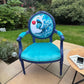 Blue Vintage Chair, Artist Design Bespoke Accent Chair, Statement Furniture
