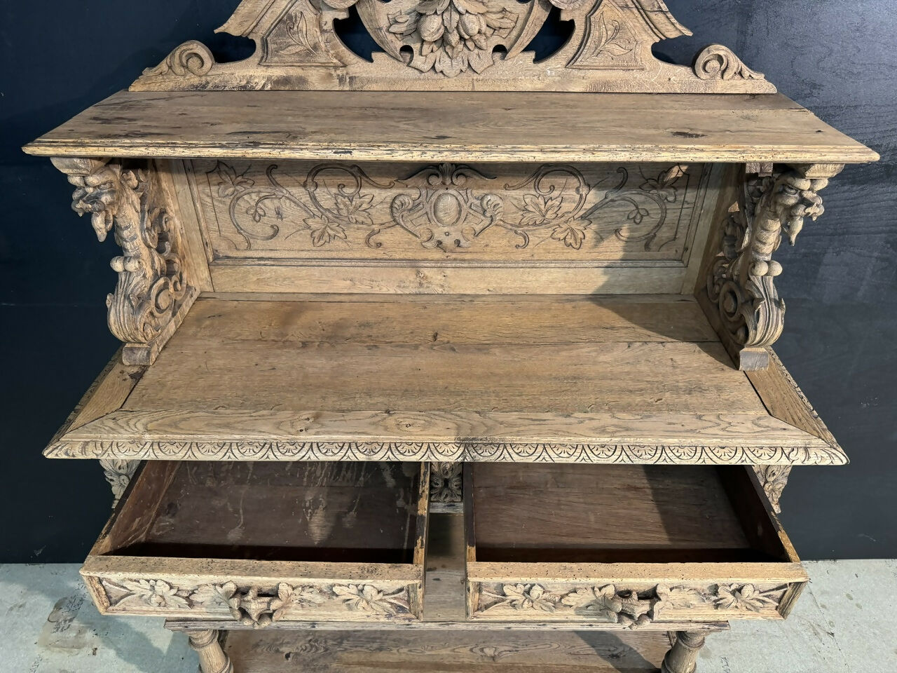 French 19th Century Carved Oak Buffet