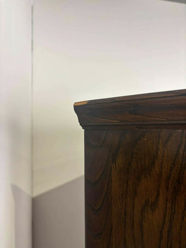 Vintage Priory Style Oak 3/4 Gents Fitted Wardrobe - probably Lock of London.