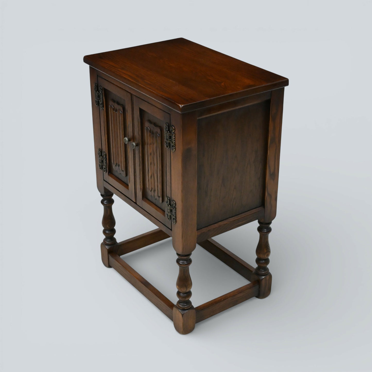 Old Charm Pedestal Cabinet Small Cupboard Bedside Tudor Brown FREE DELIVERY*