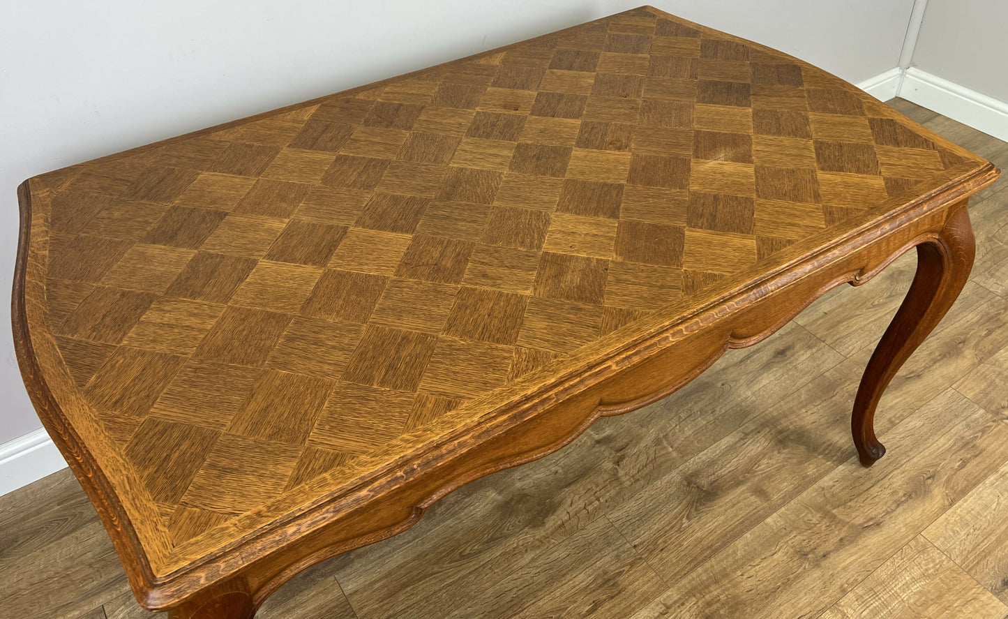 Dining Table Vintage French Style Oak Carved Folding Extendable Table LOT 6355