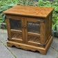 A WOOD BROTHERS OLD CHARM VINTAGE CARVED OAK TV MEDIA CABINET / STAND