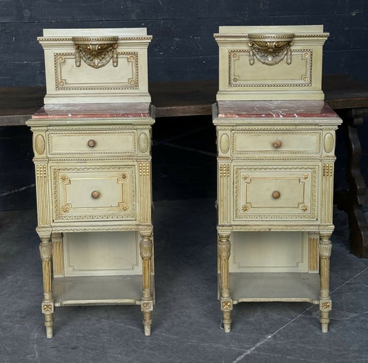Wonderful Pair French Bedside Cabinets