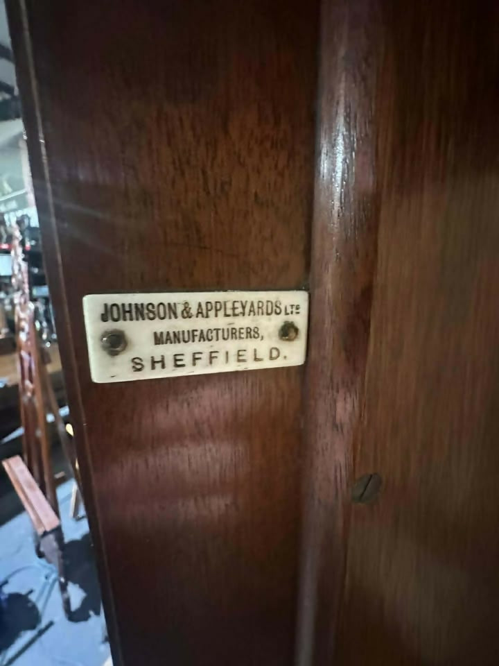 Victorian Walnut Triple Compactum Wardrobe – By Johnson & Appleyards Ltd., Sheffield