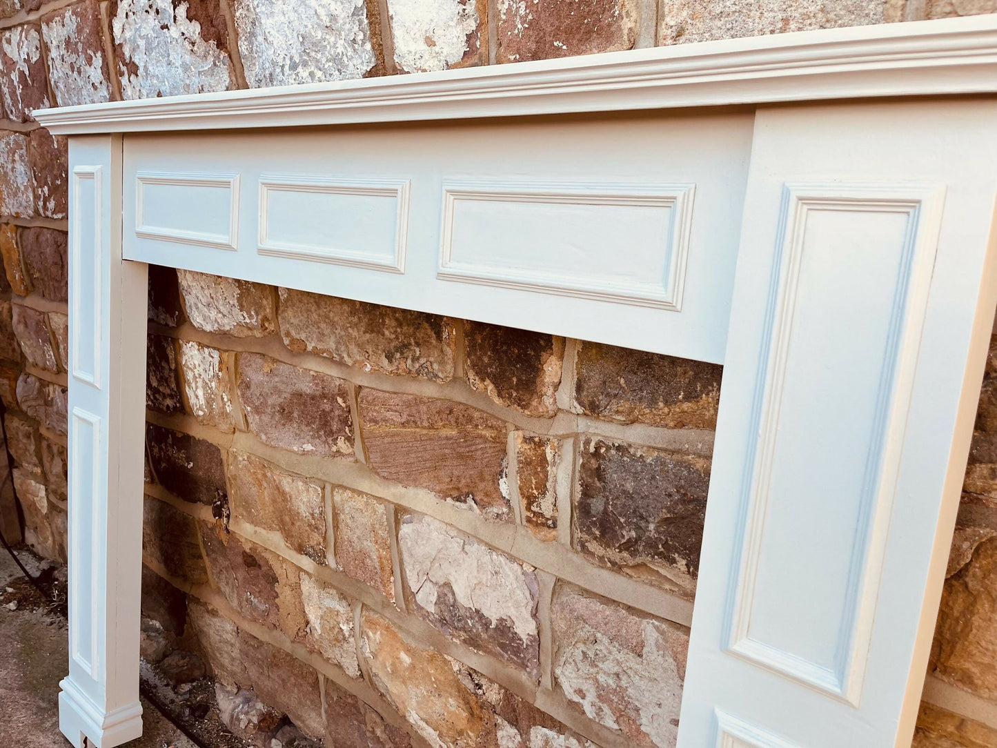 Painted Wooden Fireplace Surround | Classic Mantelpiece | Georgian Style Fire Surround | Off-White Traditional Fireplace Mantel