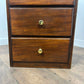 Vintage Dark Oak Veneer Narrow Of Four Drawer Chest