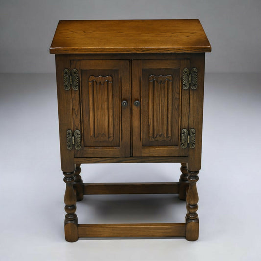 Old Charm Pedestal Cabinet Small Cupboard Bedside Light Oak FREE UK DELIVERY*