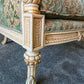 VIntage Italian Rococo / Baroque-Style French Louis XV/XVI Carved Wood Bergère,