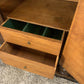 Vintage Art Deco Carved Wood Cabinet Sideboard 3 Doors 2 Drawers