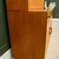 G Plan Sierra Wall Unit with Drinks Cabinet and Green Backboard