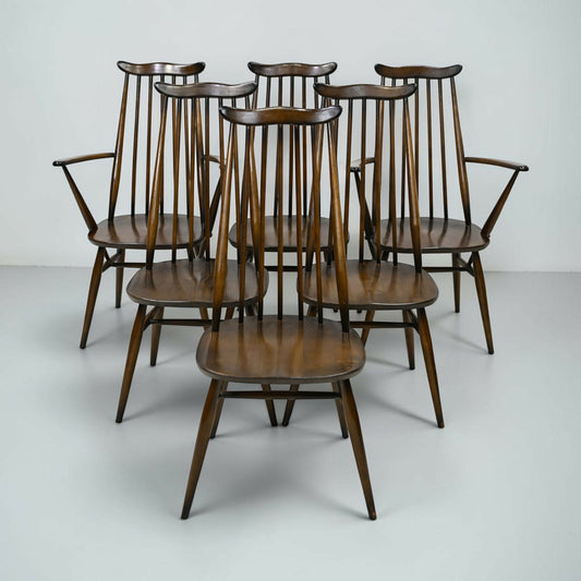 Set Of 6 Ercol Goldsmith Dining Chairs Including 2 Carvers FREE UK Delivery*
