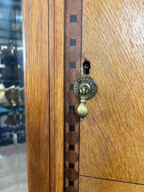 Art Deco Inlaid Oak Mirror Door Wardrobe by Ray & Miles of Liverpool