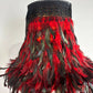 Vintage Carved Standard Lamp with Handmade Feather Shade