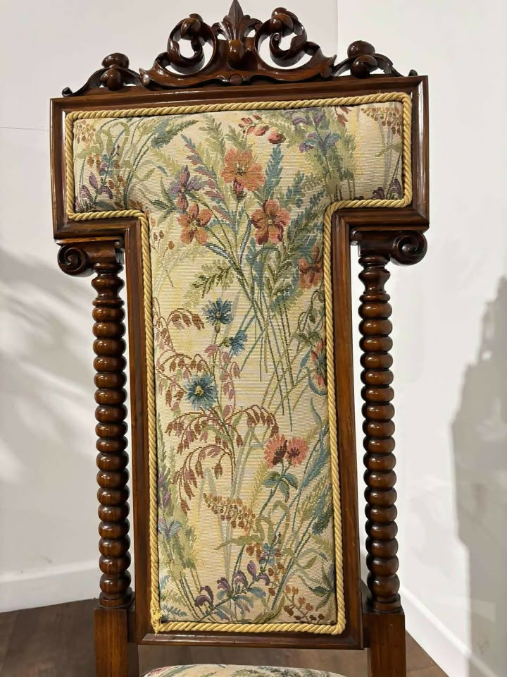 Victorian Walnut Prie-Dieu with Tapestry Upholstery Circa: 1870