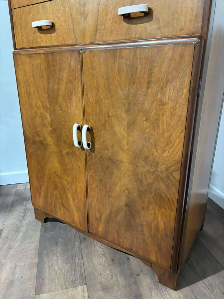 Vintage Walnut Tallboy Cabinet