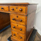 Victorian Oak Twin Pedestal Desk with Black Leather Writing Surface