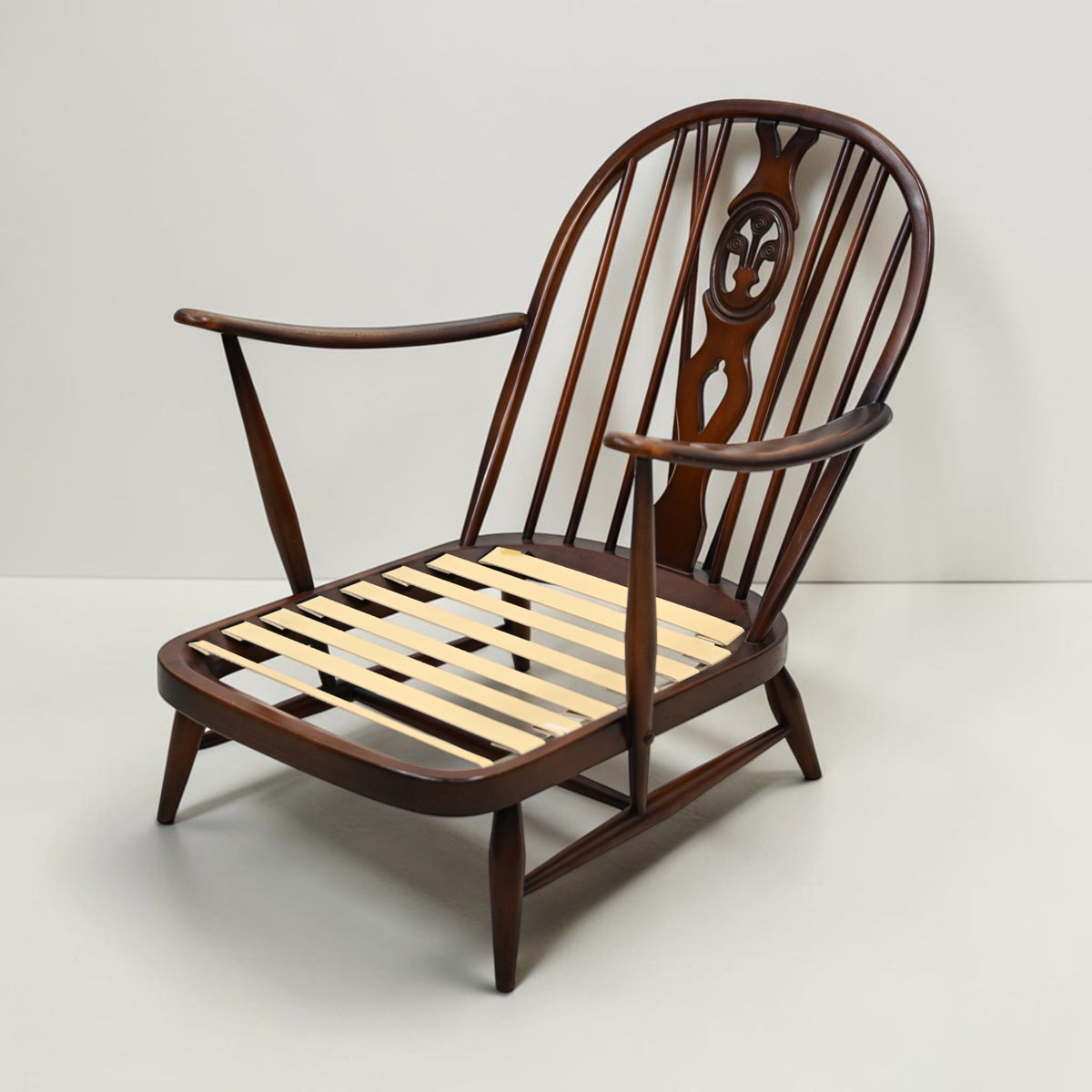 Ercol Fleur-De-Lyes Easy Chair Frame No Cushions New Webbing FREE UK Delivery*