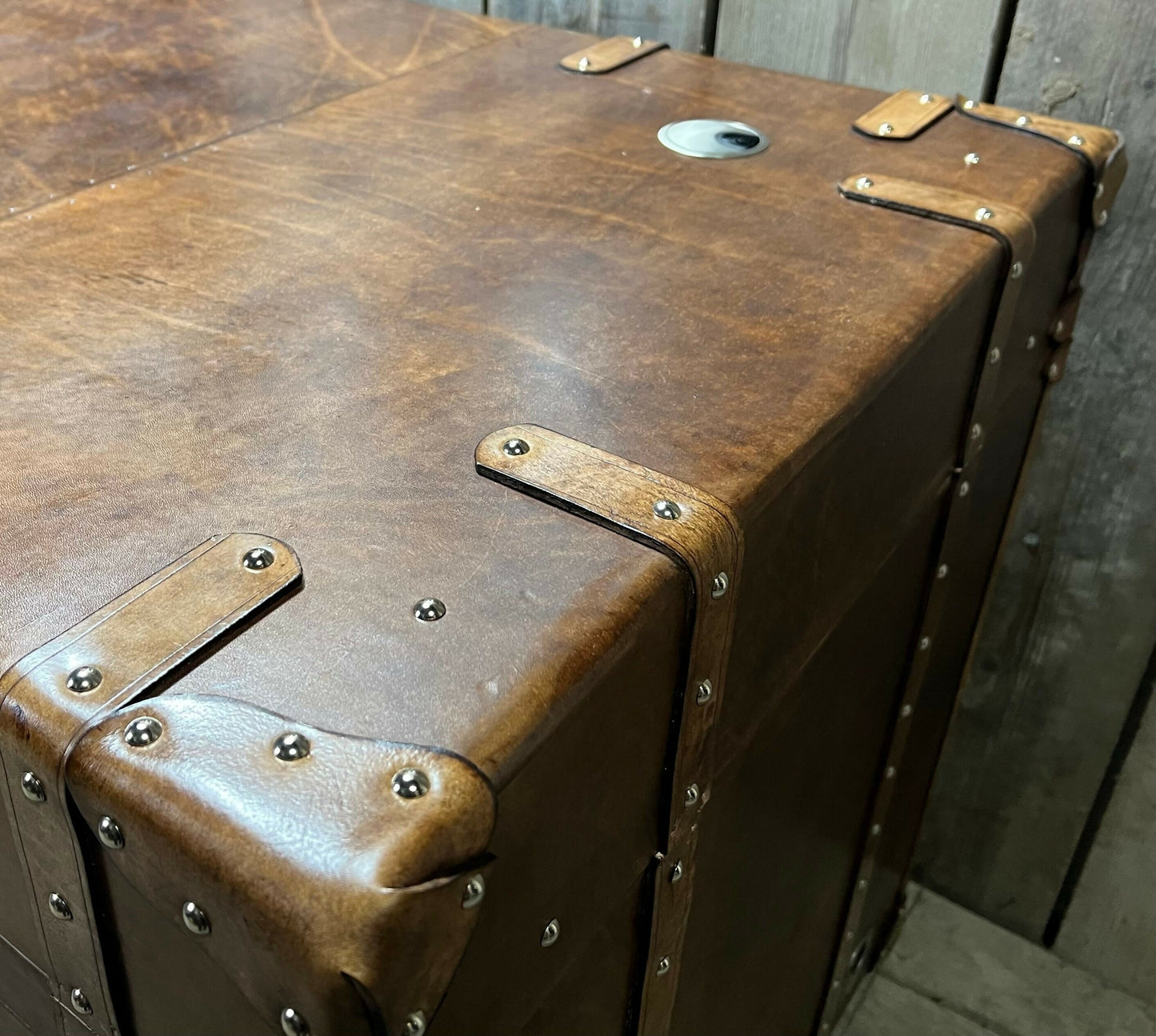 Luxury Hand Dyed Colonial Style Leather Office Desk