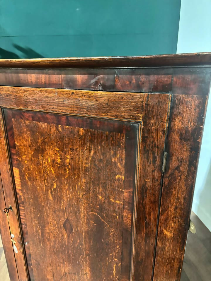 Georgian Oak with Mahogany Cross Banding Corner Cupboard66