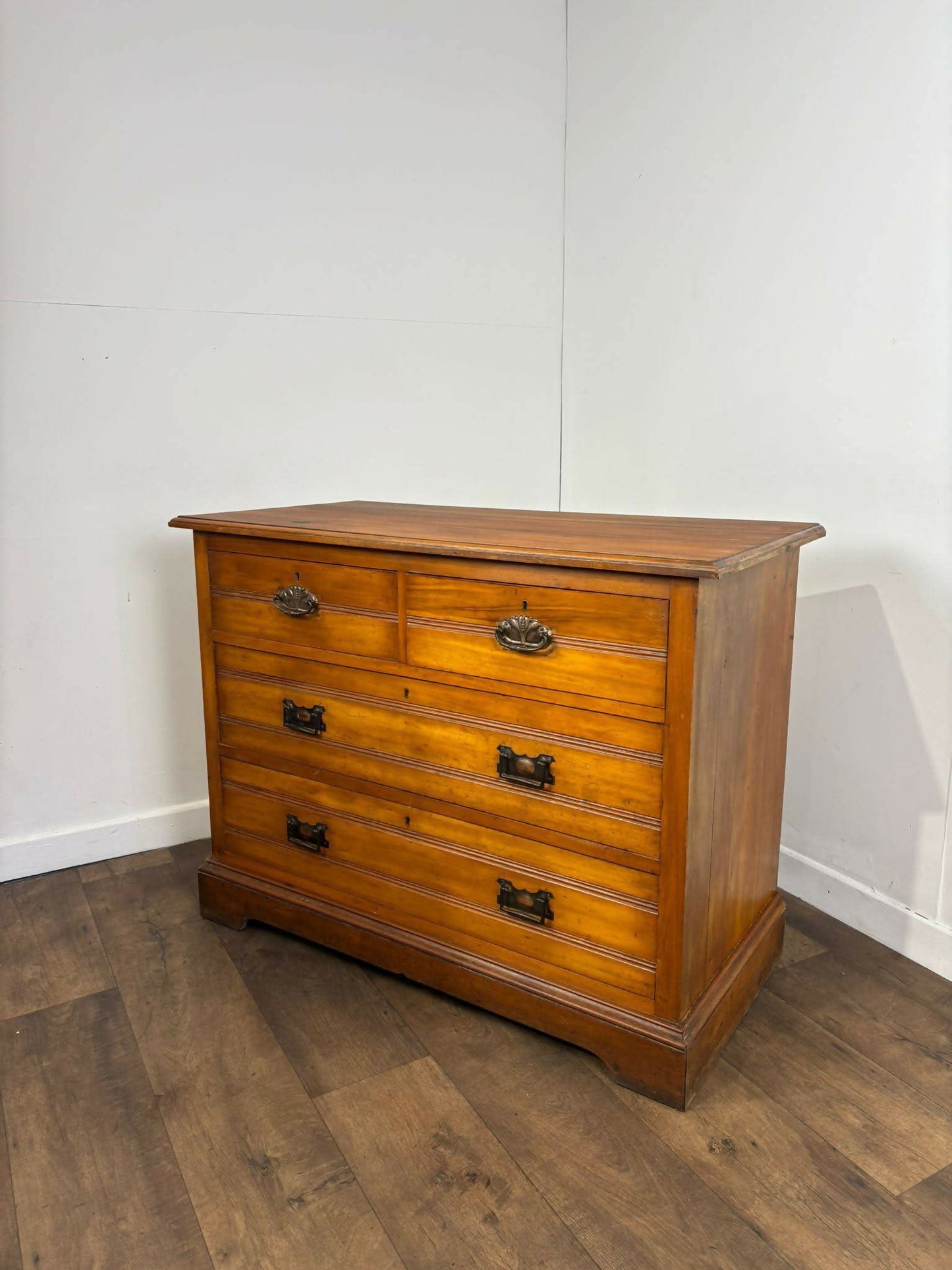 Edwardian Art Nouveau Style Satin Walnut Chest