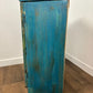 Rustic Indian Reclaimed Wood Blue Distressed Cabinet