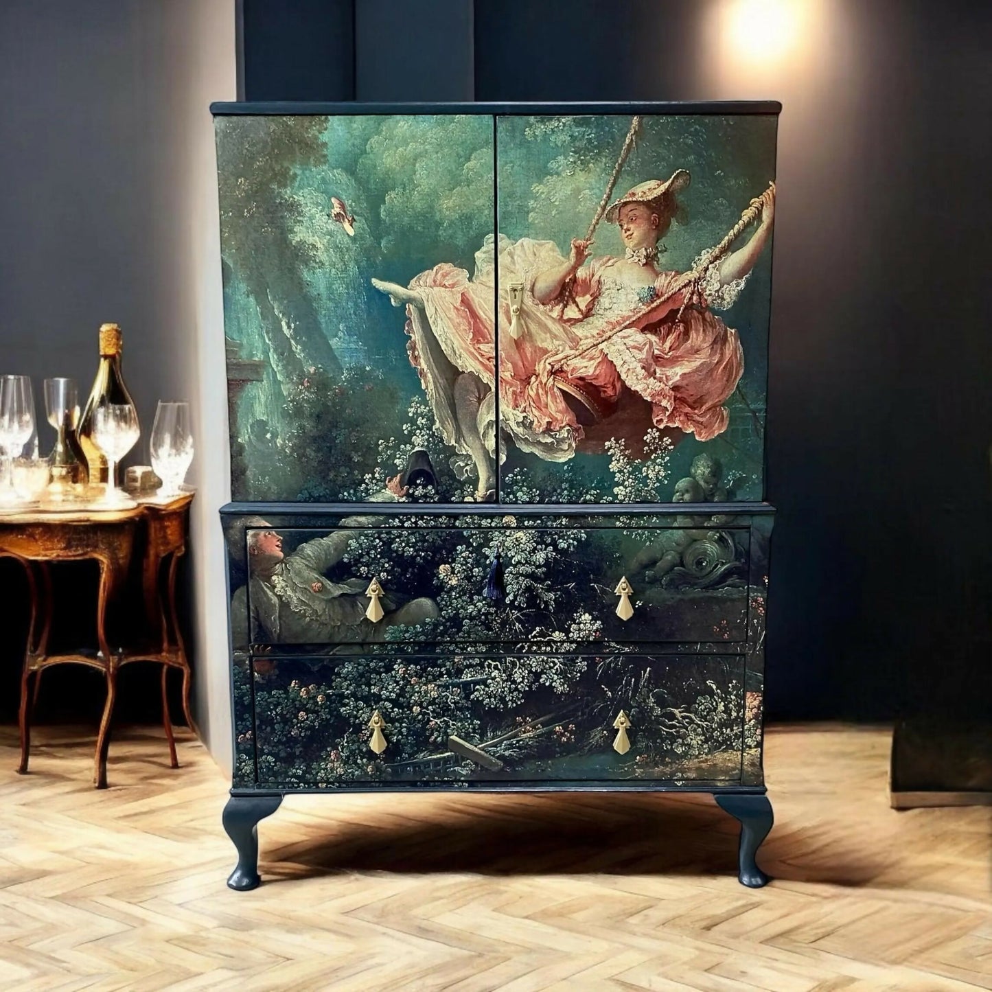 Upcycled Vintage Drinks Cabinet For Cocktail Lounge | Linen Cupboard | Bedroom Sto